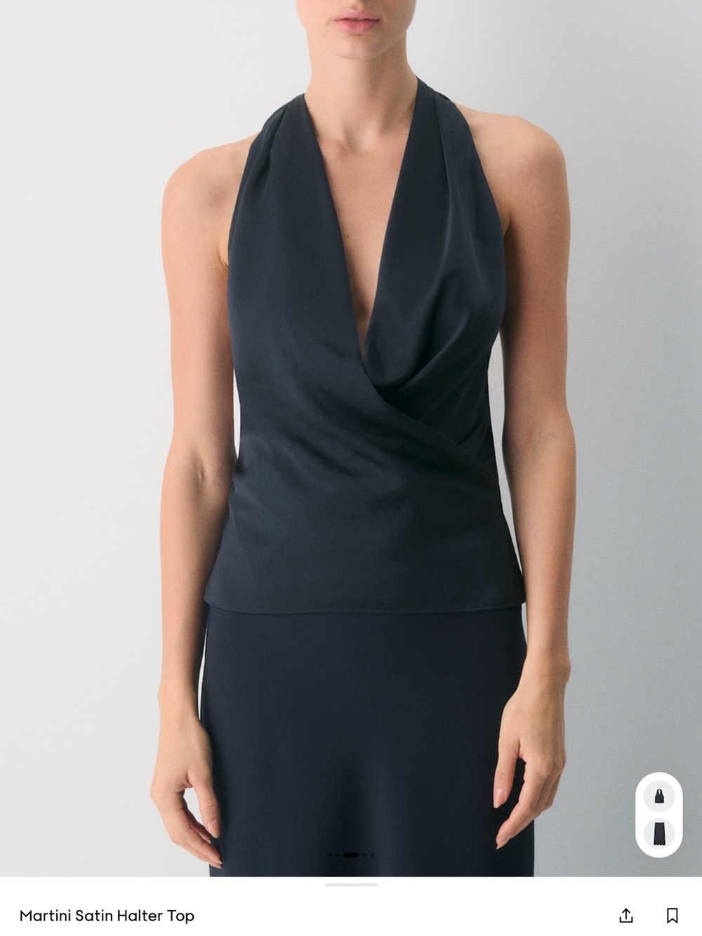 NWT Wilfred Dark Navy Satin Blouse